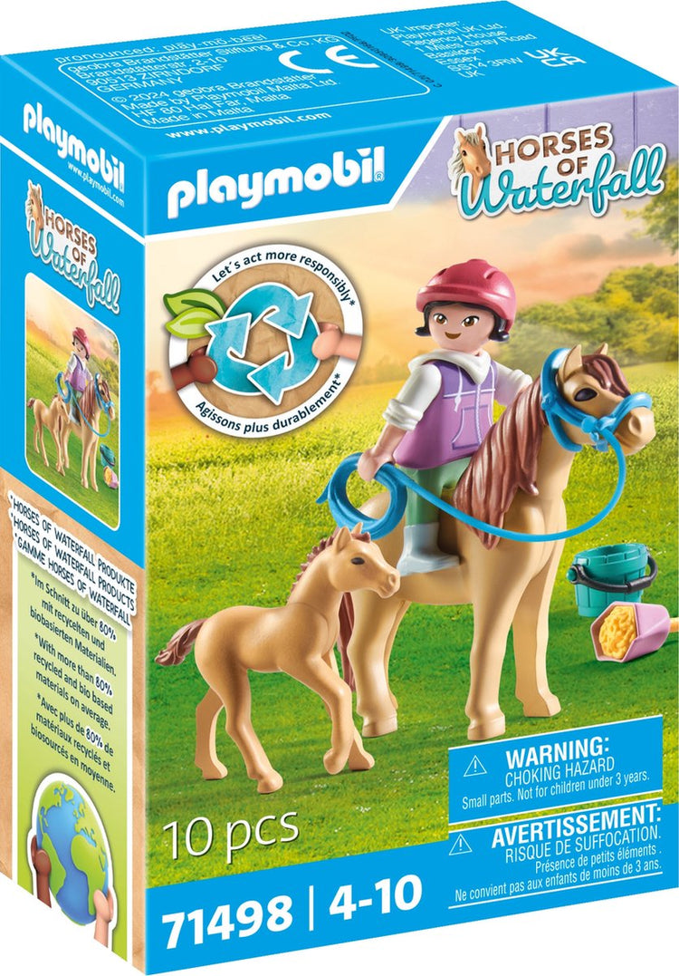 Playmobil Horses ou cascade Enfant avec poney et poulain 71498