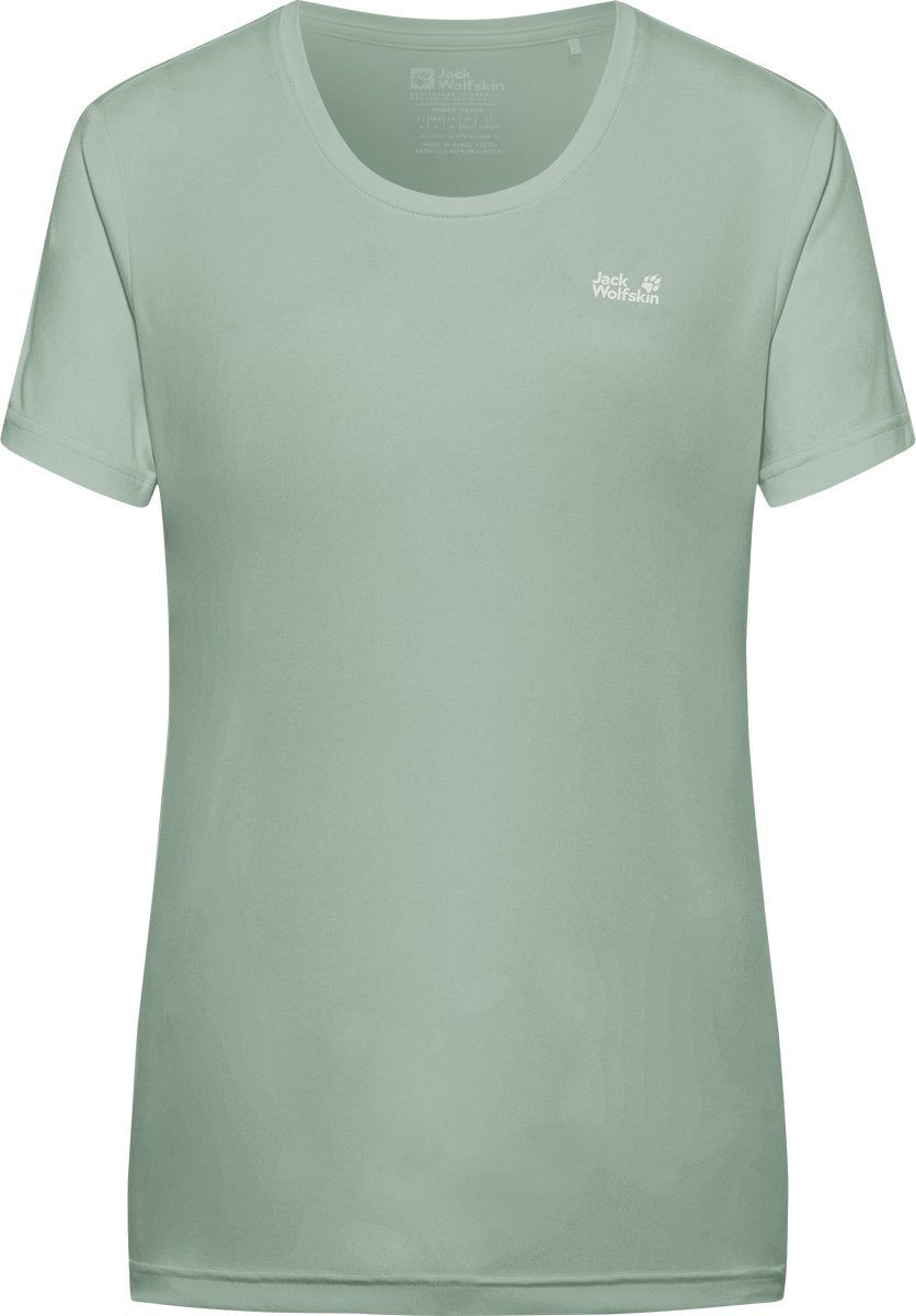 Jack wolfskin tech t w chemise d'extérieur pour femme-vert zinnia