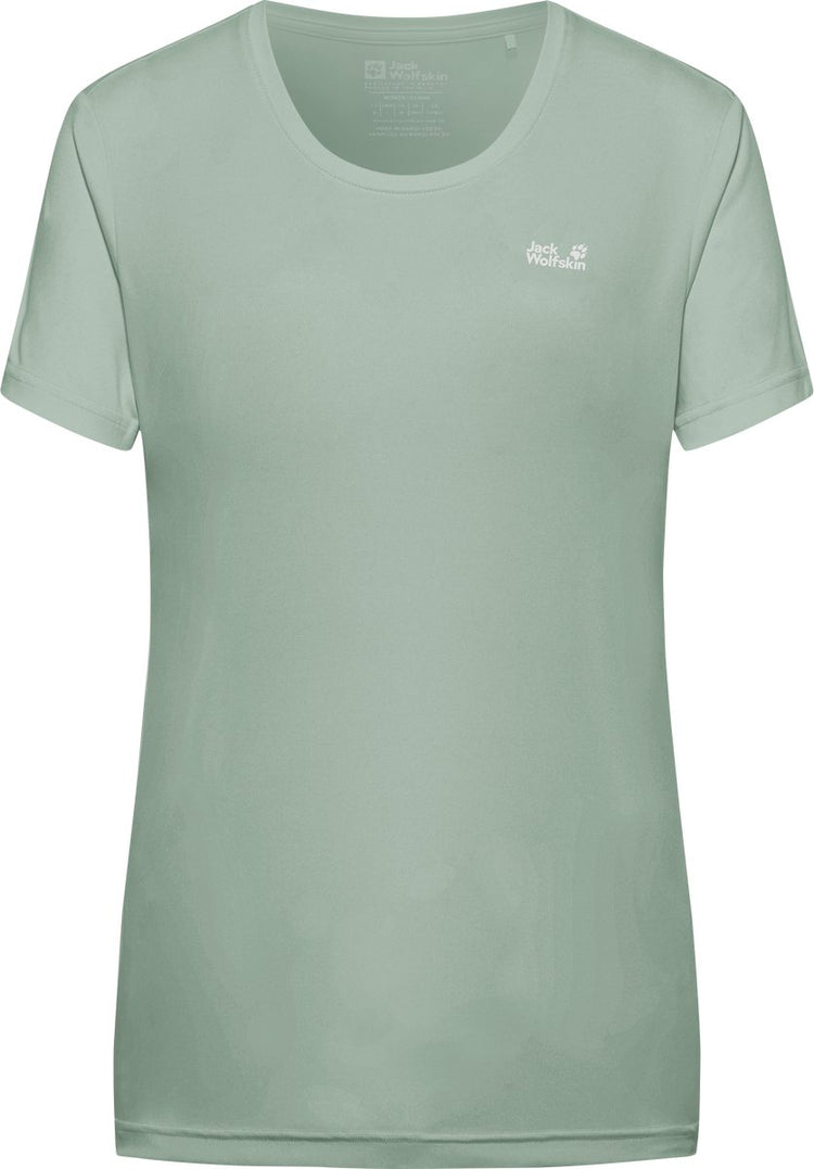 Jack wolfskin tech t w chemise d'extérieur pour femme-vert zinnia