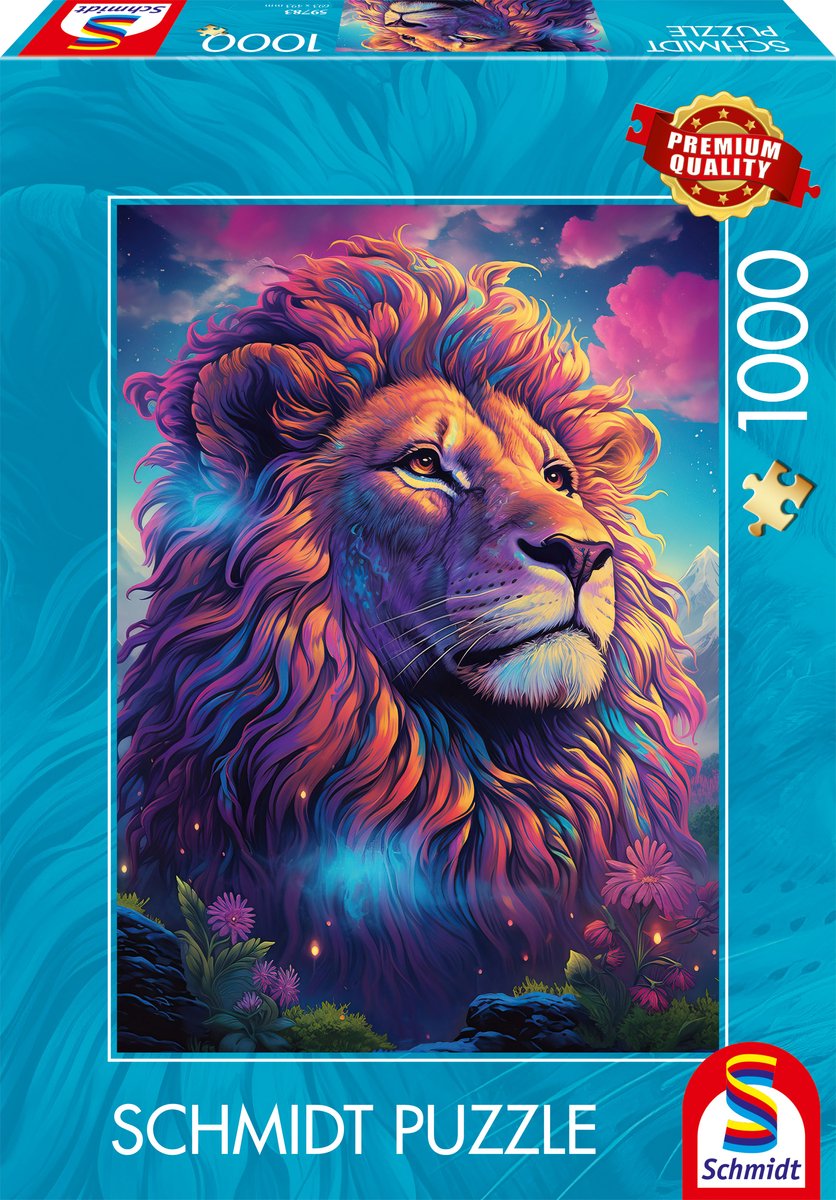 Schmidt - puzzle - lion en couleur vent - 1000 pièces - adultes - à partir de 12 ans