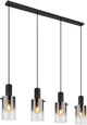 Globo - lampe suspendue - florentina - noir - verre - grande lampe de table à manger - e27 - 15907-4h