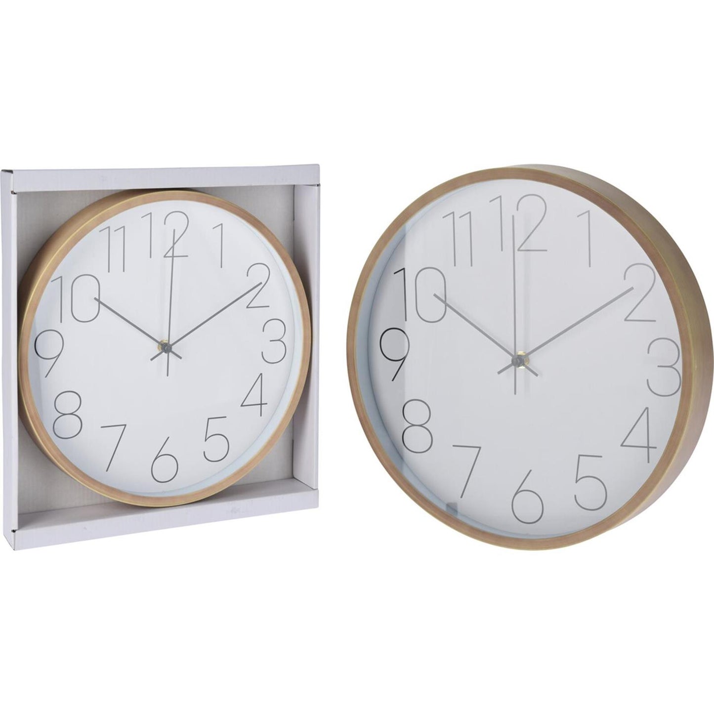 Horloge murale aspect bois 30,5x4cm