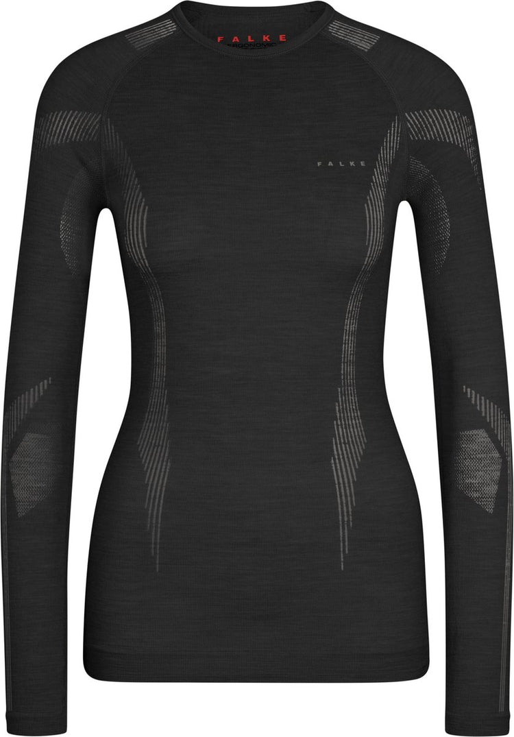 Falke Wool-Tech Chemise à manches longues fonctionnelle en laine à séchage rapide pour femme noir - taille m