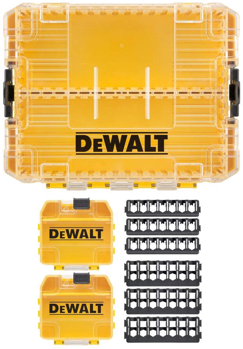 Dewalt hardcase+ series - mallette à outils - moyen - couvercle transparent