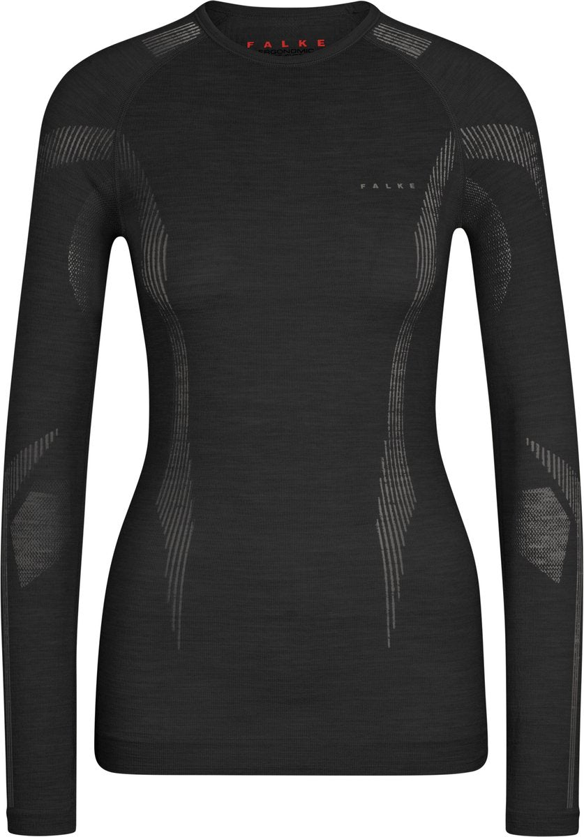Falke Wool-Tech Chemise à manches longues fonctionnelle en laine à séchage rapide pour femme noir - taille XL