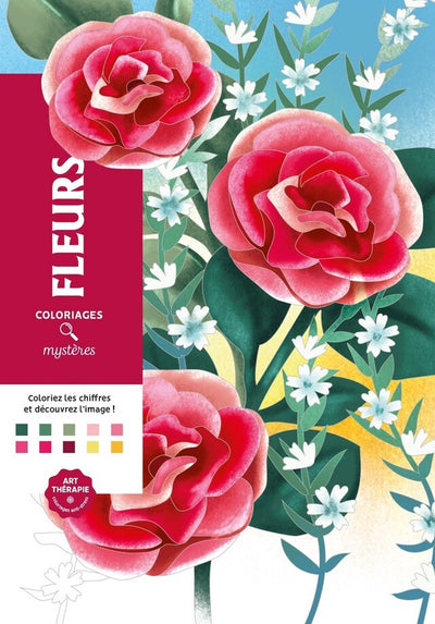 Hachette heros coloriages mystères fleurs - livre de coloriage par numéro pour adultes - hachette