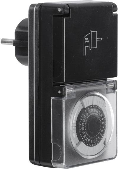 Horloge Q-link - mise à la terre - ip44 - pilote fixe - 30 minutes - noir