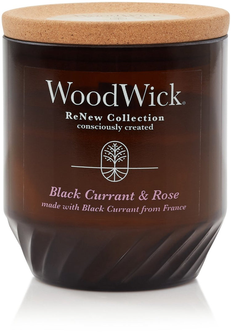 Bougie parfumée Woodwick Renouveler Medium - Rose cassis - 55 heures de combustion