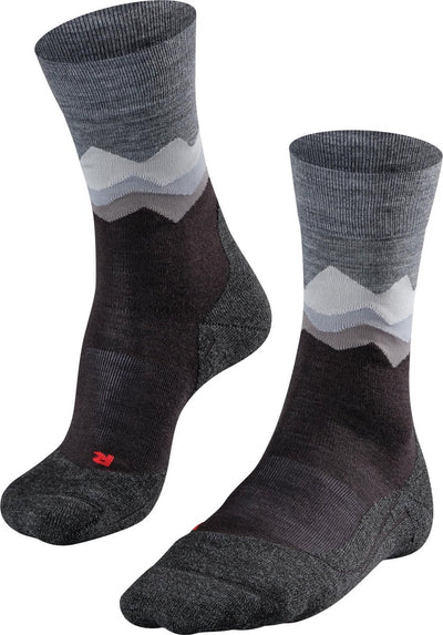 Falke tk2 chaussettes de marche en laine épaisse anti-ampoules en matériau fonctionnel hommes noir - taille 44-45