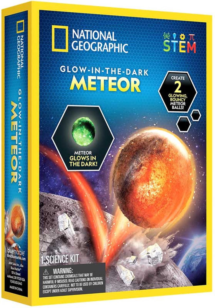 Kit scientifique des météores qui brillent dans le noir de National Geographic - fabriquez 2 balles rebondissantes