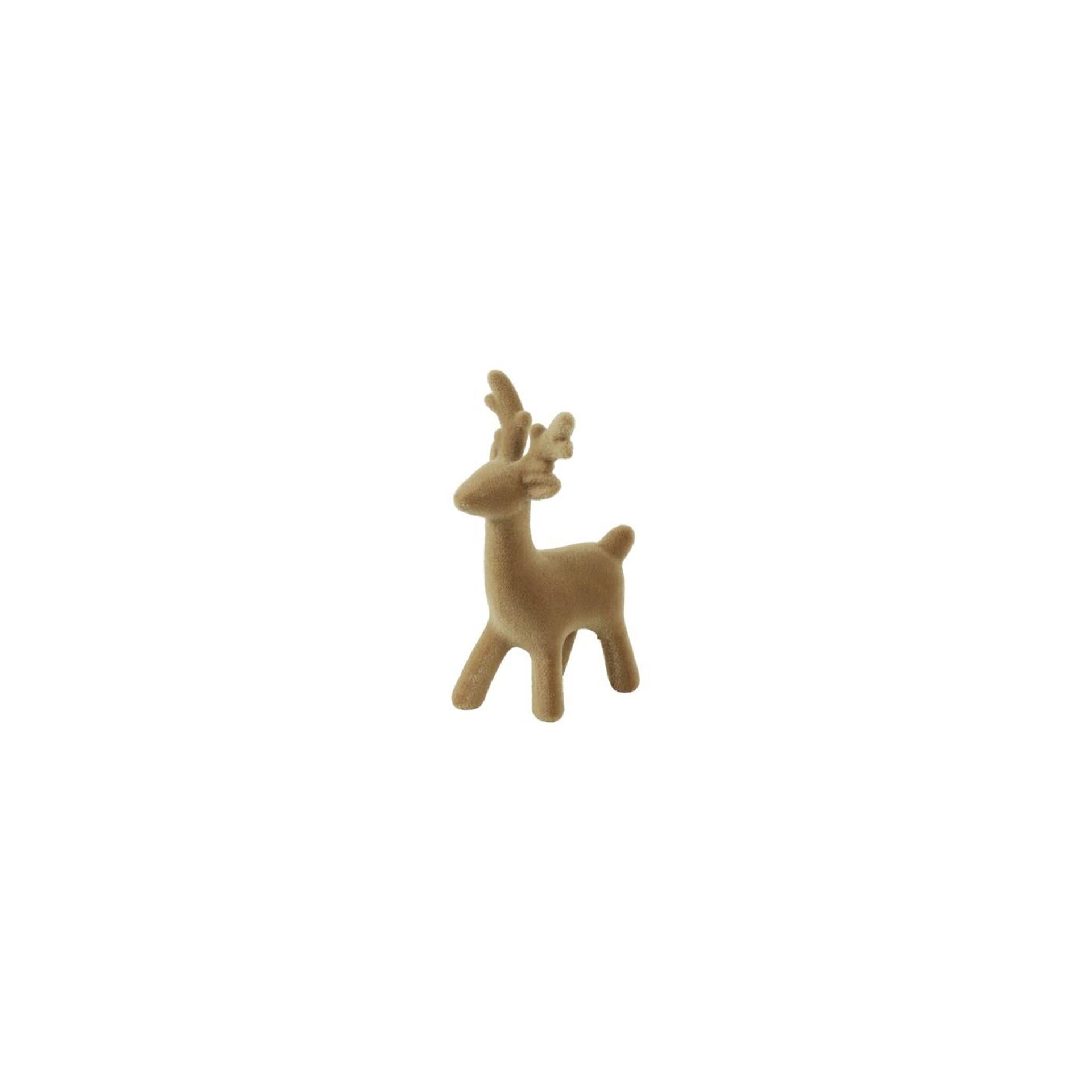Country field country field statue renne velours Adrian textile marron clair ø11,4x16,5cm