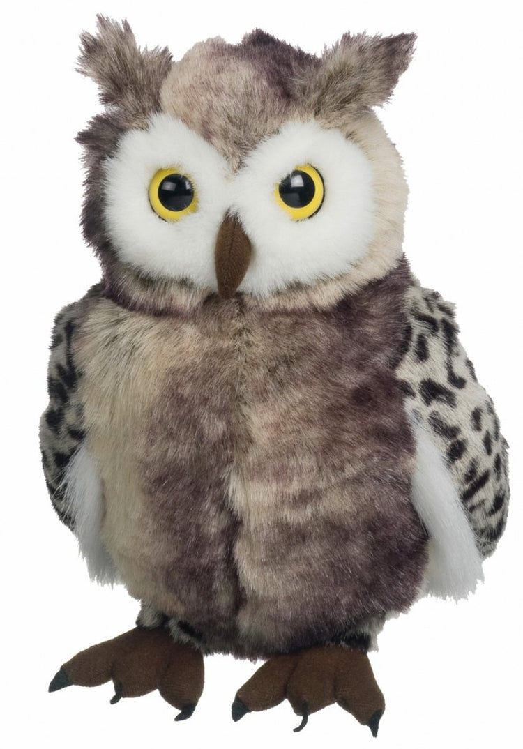 Heunec peluche peluche hibou - peluche douce de 30 cm - gris
