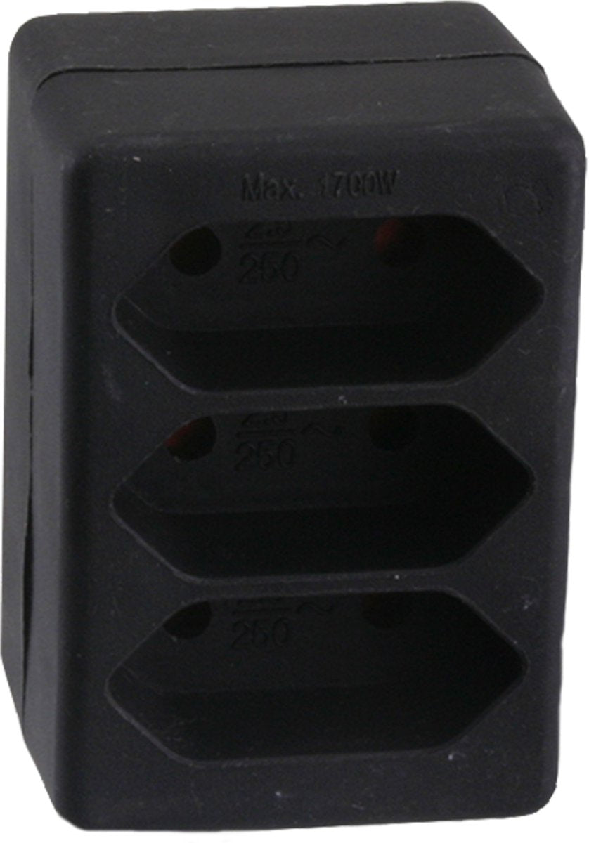 Prise de distribution Q-link exin - 3 x euro - noir