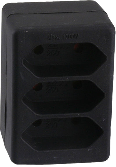 Prise de distribution Q-link exin - 3 x euro - noir