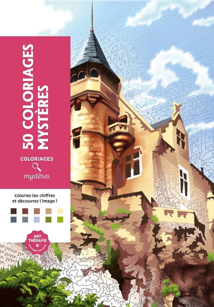 Hachette héros 50 coloriages mystères - livre de coloriage couleur par numéro pour adultes -