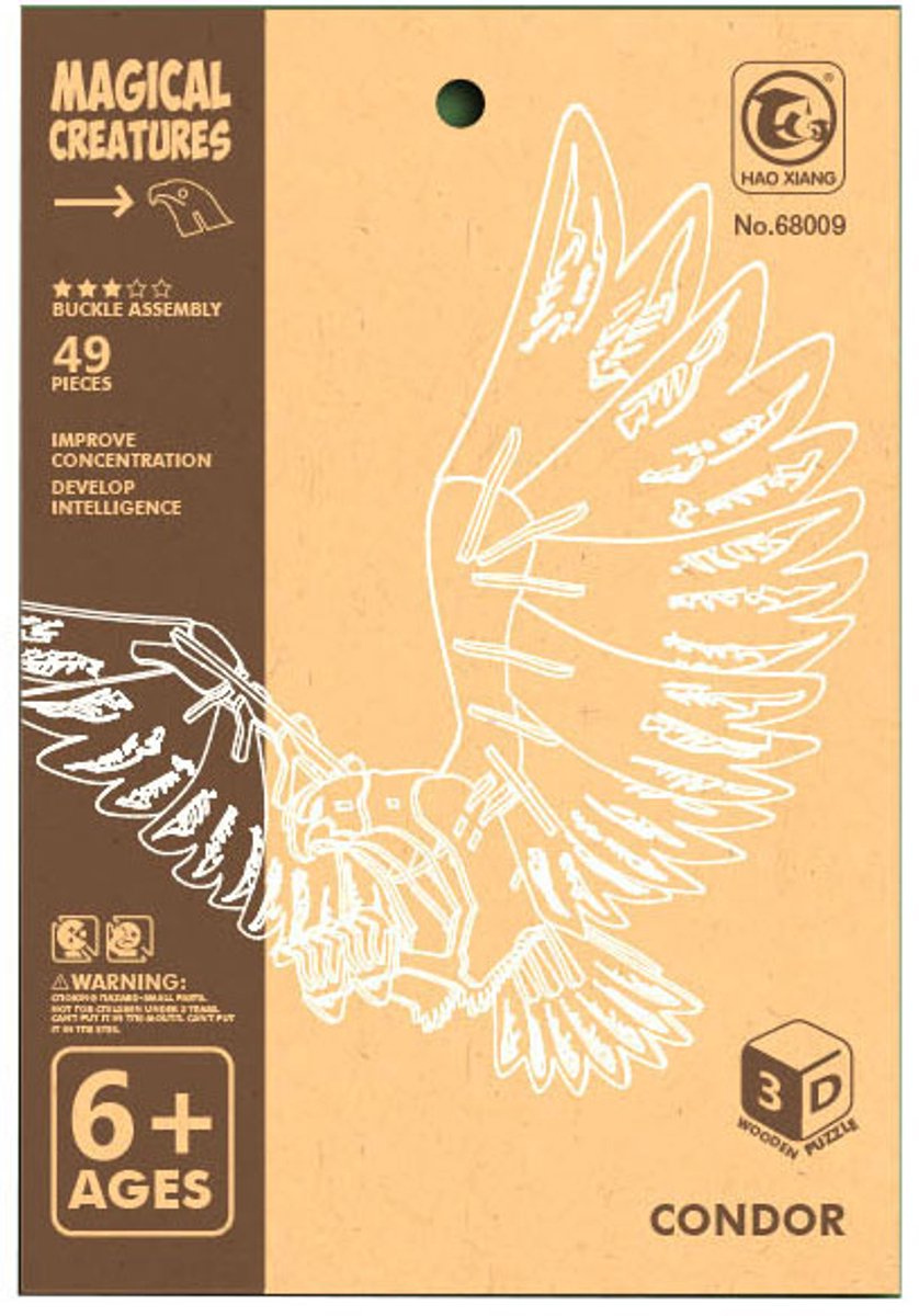 Kit de construction en bois aigle 3D