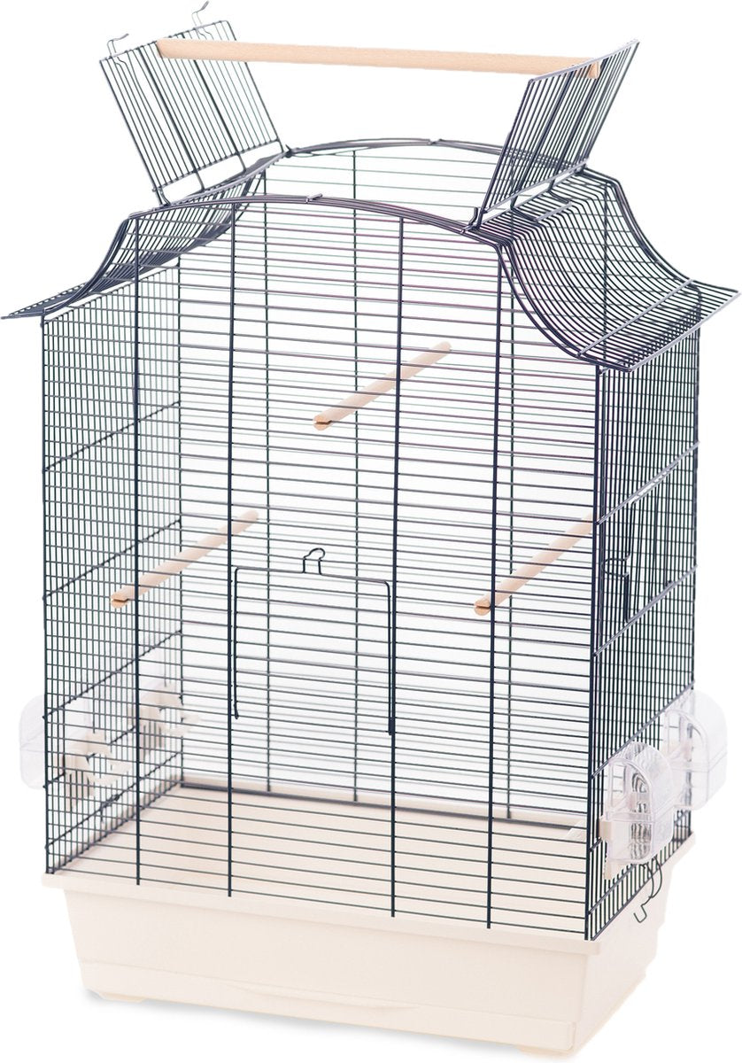 Flamingo - cage à oiseaux solor ciel - blanc - 52x31x65cm