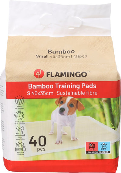 Coussinets pour chiots Flamingo - tapis de dressage bambou padu beige s - 45x35 cm - 40 pièces - tapis de dressage de toilette en bambou pour chiots chiens - super absorbant séchage rapide