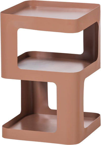 Table de chevet Woood riv table d'appoint - métal - rose saumon - 54x35x35
