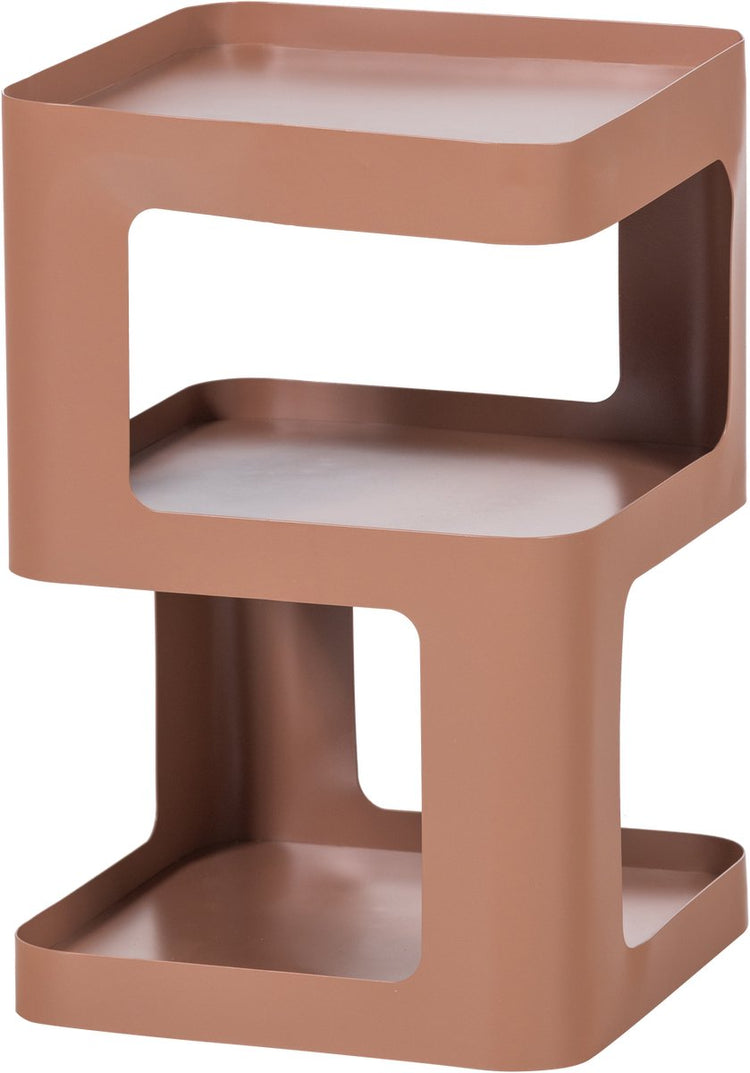 Table de chevet Woood riv table d'appoint - métal - rose saumon - 54x35x35