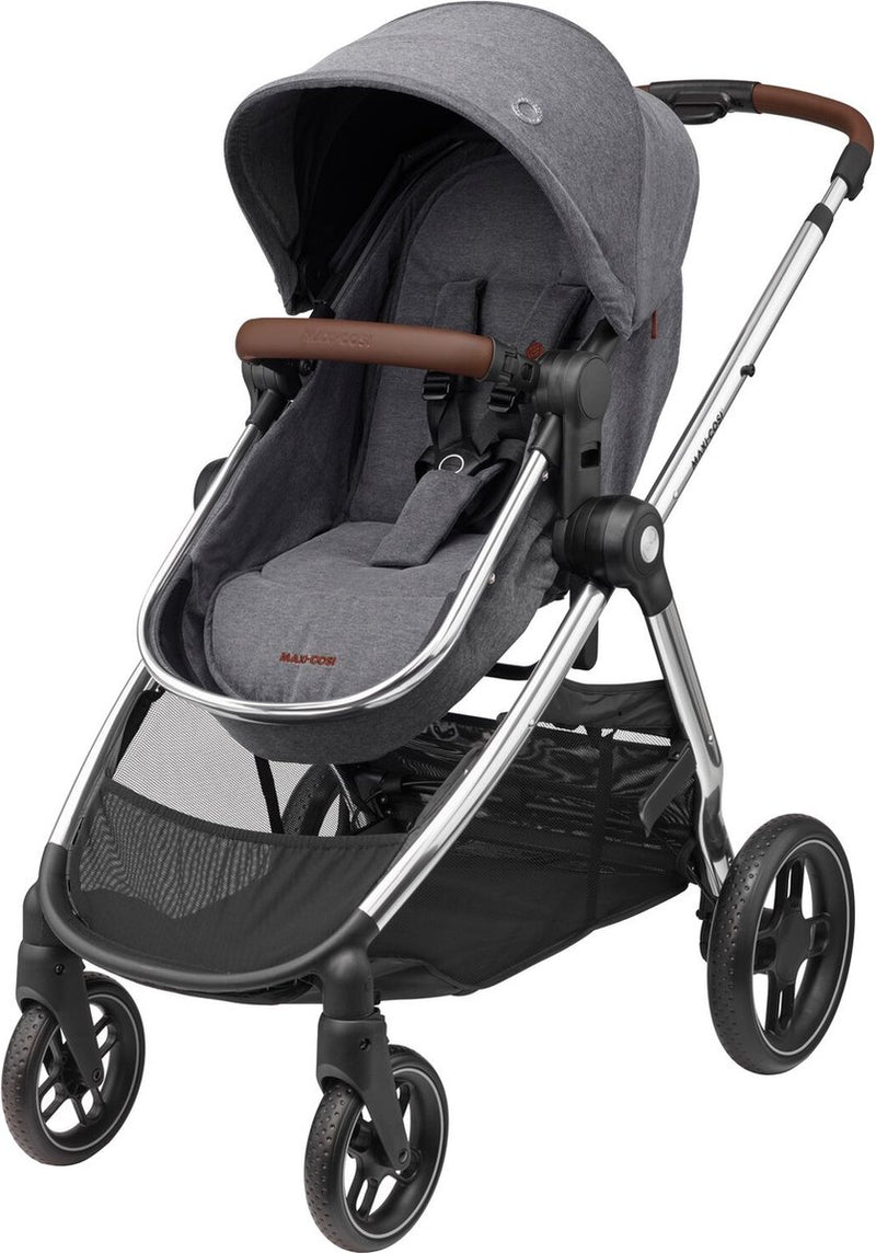Poussette 2 en 1 de luxe Maxi-cosi zelia³ - siège réversible - pliable d'une seule main - gris twillic - de la naissance à env. 4 ans