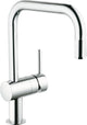 Robinet de cuisine Grohe Minta - bec en U orientable - douchette extractible - chrome - 32067000
