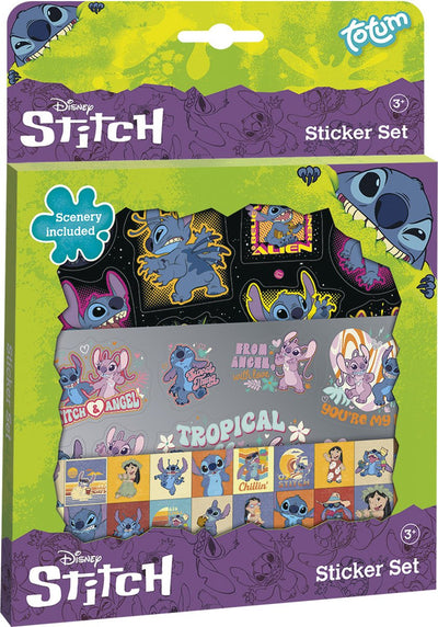Autocollants Totum Disney Stitch - Ensemble d’autocollants Lilo Stitch | 3 feuilles avec décor de jeu | autocollants jouets artisanaux créatifs pour garçons et filles à partir de 3 ans