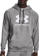 Under Armour UA Rival Fleece Logo HD-Gry Pull de sport pour hommes - Castlerock Light Heather - Blanc