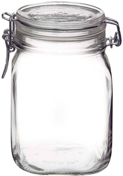 Rocco bormioli pot à pince carré 1,0 l fido pack de 6 pcs