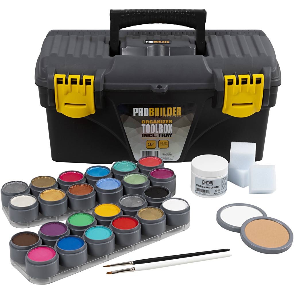 Coffret de peinture pour le visage Grimas, différentes couleurs, 39 pièces 1 set