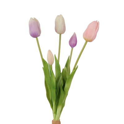Roberts collection bouquet artificiel tulipes Lisa mélange violet 40cm