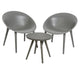 Ensemble de jardin Decoris Marbella en plastique anthracite. 2 chaises et 1 table.