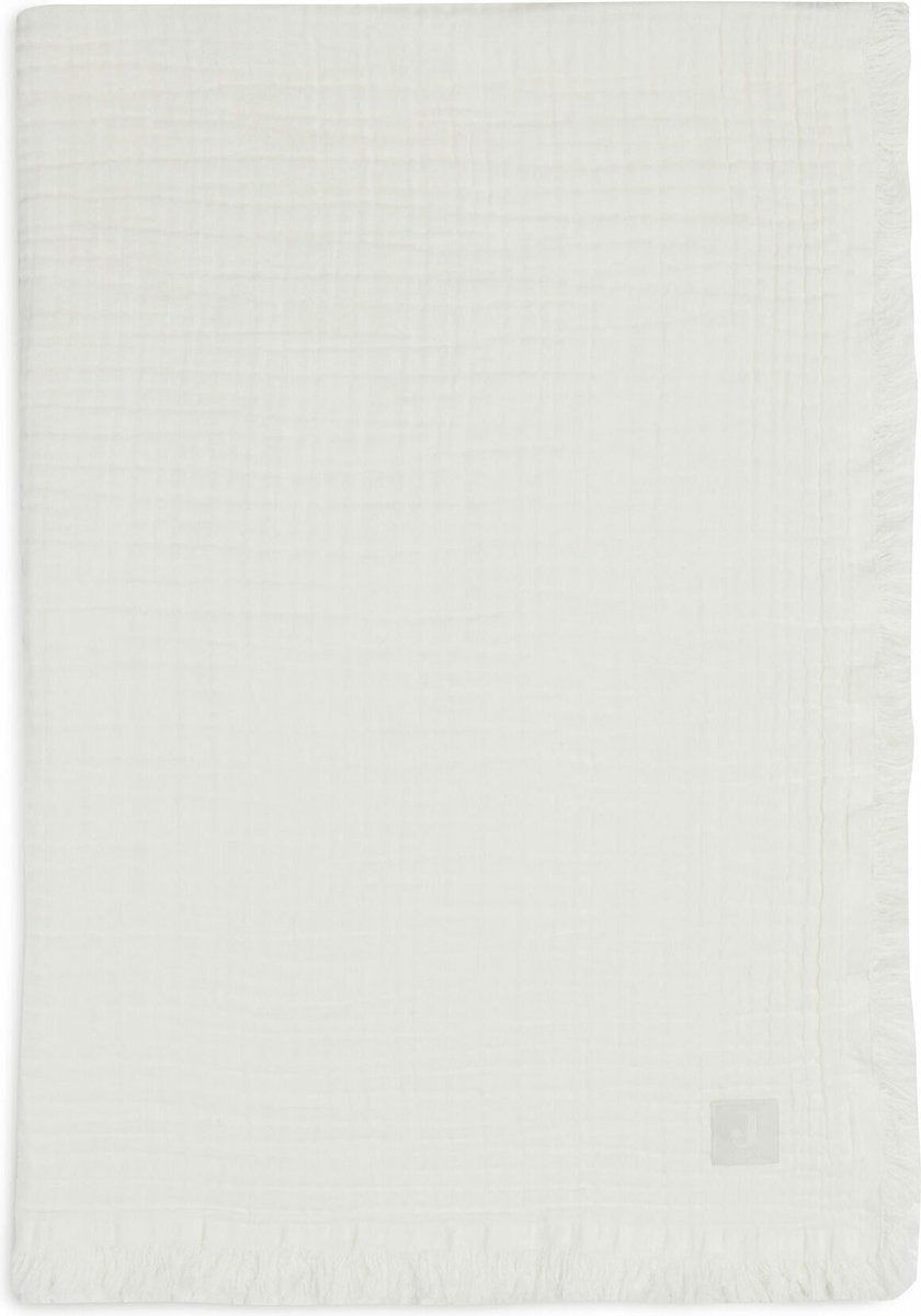 Jollein baby deken ledikant 120x120cm frange en mousseline - ivoire