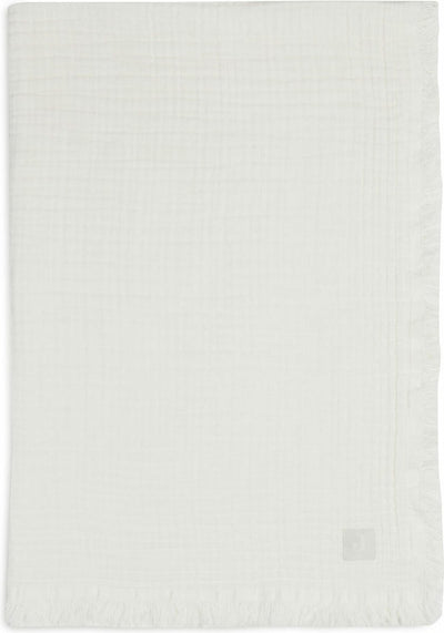 Jollein baby deken ledikant 120x120cm frange en mousseline - ivoire