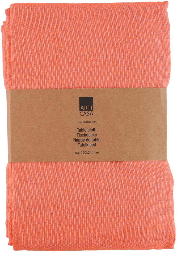 Arti casa nappe 150x240 cm - nappe orange - mélange de matières de nappe polyester coton - nappe pour table à manger - design uni