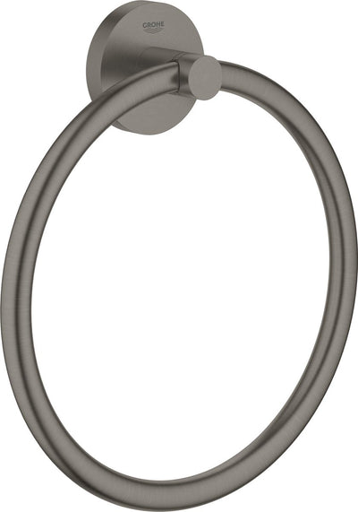 Anneau porte-serviettes Grohe essentials - graphite dur brossé (anthracite mat) - ø 18 cm