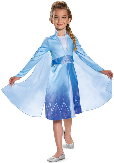 Déguisement Disney La Reine des Neiges Elsa, robe classique officielle, taille xs (3-4 ans), fille