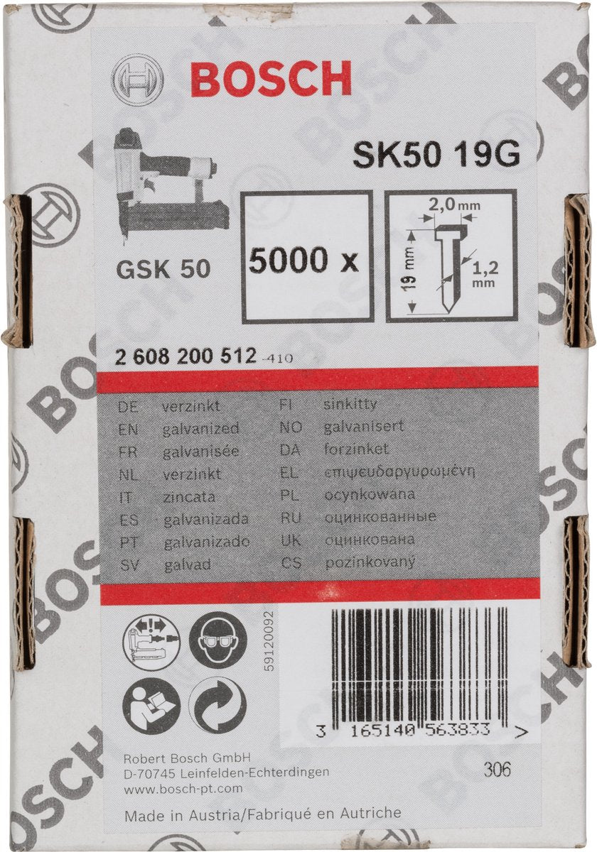 Accessoires Bosch clou à tête fraisée sk50 19mm | 1,2 mm - 2608200512