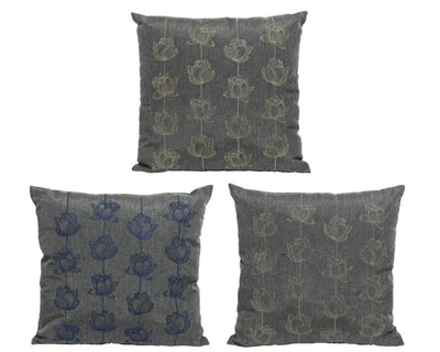 Decoris coussin d'extérieur fleur grise 45x45 assorti