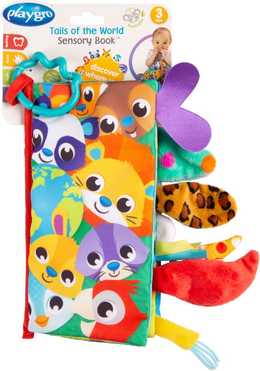 Playgro livre tactile queues du monde - livret d'activités - livre bébé - jouets bébé - jouets 1 an - jouets bébé