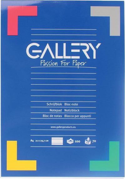 Bloc-notes Gallery, ft A4, ligné, 100 feuilles, 1 pièce