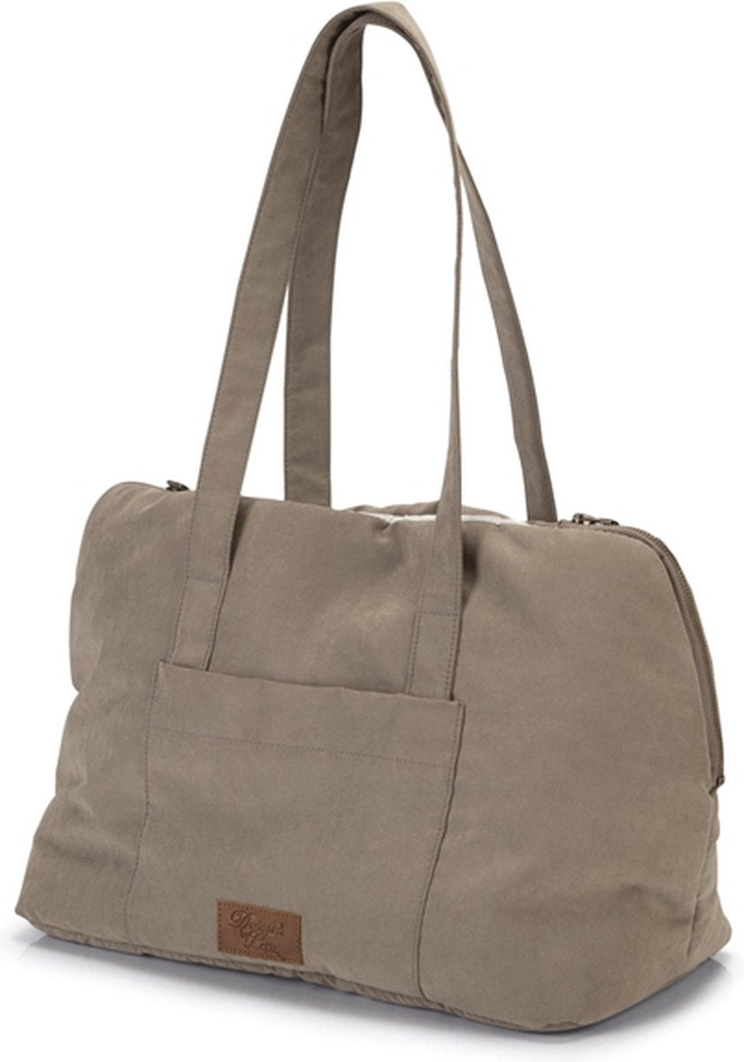 Designed by lotte bundu sac de transport pour chien - sac pour chien - pour petits chiens - fond robuste - beige - 40x20x28 cm