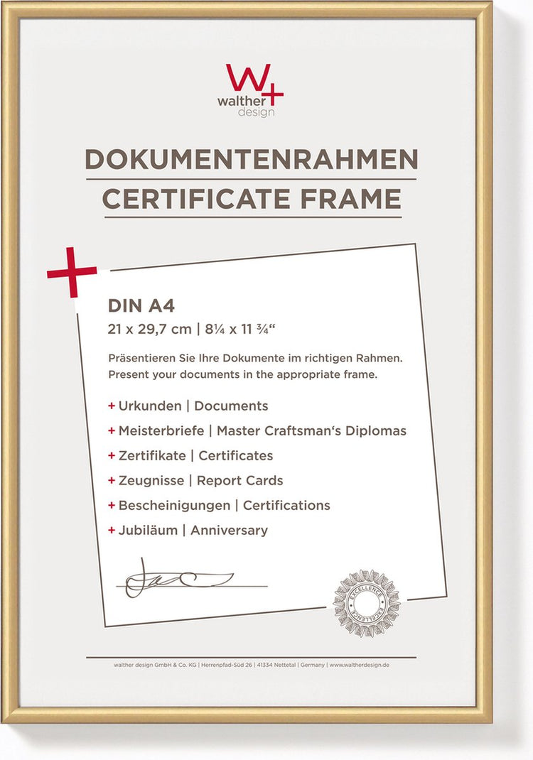 Walther new lifestyle - cadre en plastique - format photo 21x29,7 cm (din A4) - or