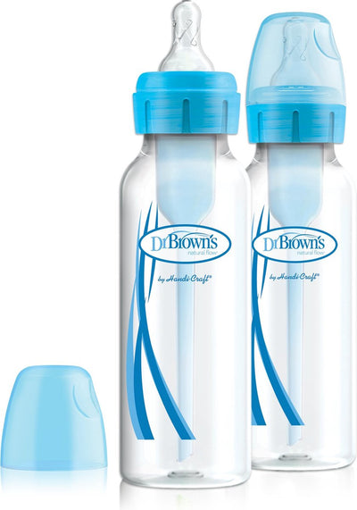 Dr. brown's options+ biberon anti-colique - biberon à col étroit - 250ml - bleu - 2 pièces