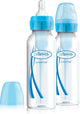 Dr. brown's options+ biberon anti-colique - biberon à col étroit - 250ml - bleu - 2 pièces