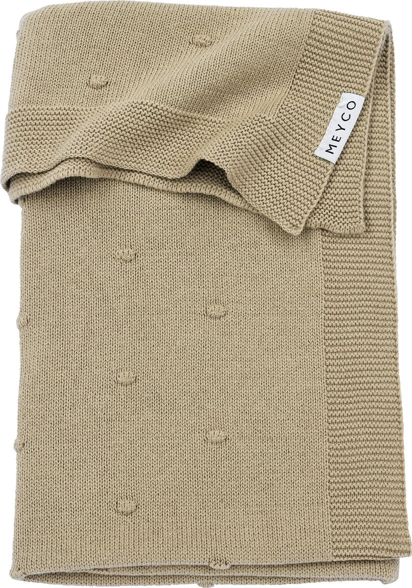 Couverture de berceau Meyco baby mini noeuds - sable - 75x100cm - 1,0 tog