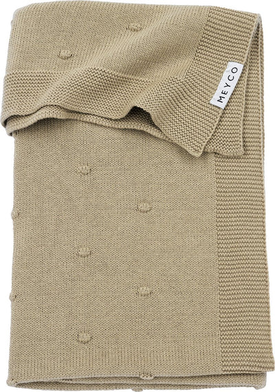 Couverture de berceau Meyco baby mini noeuds - sable - 75x100cm - 1,0 tog