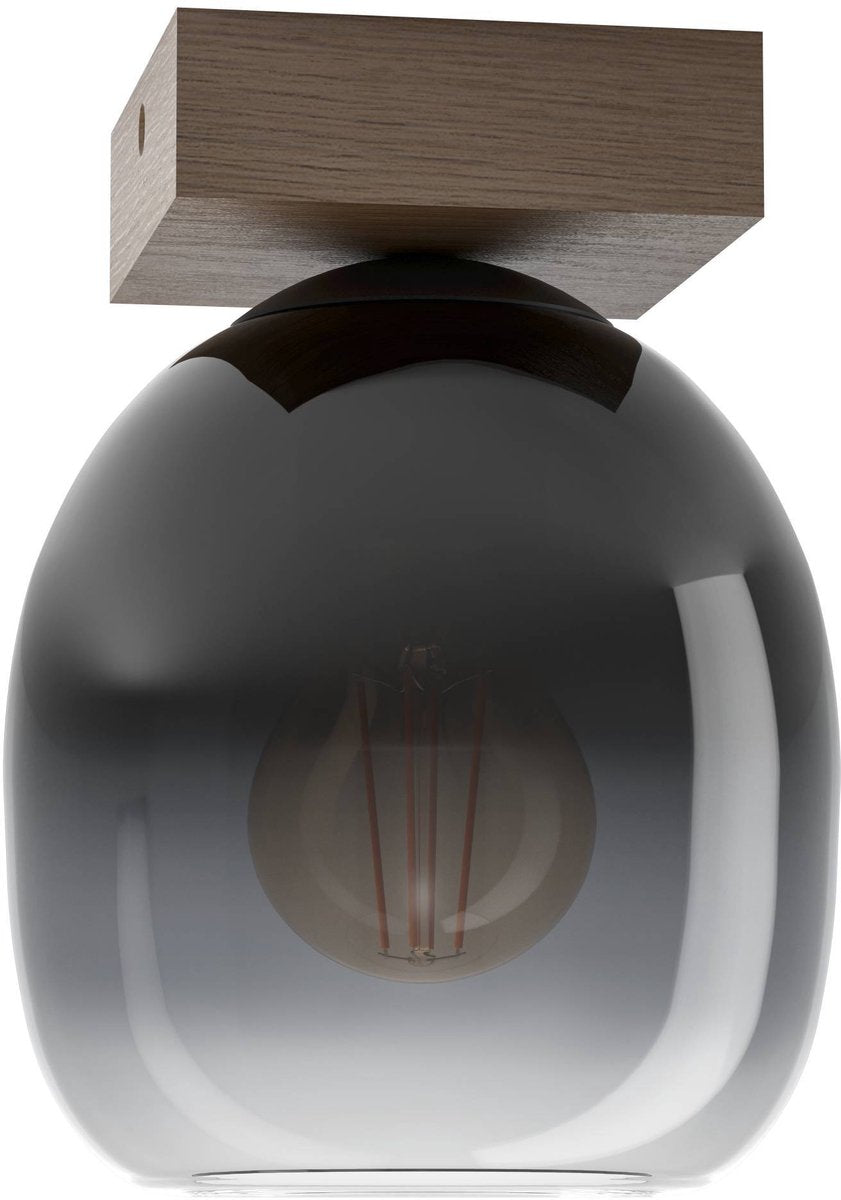 Plafonnier Eglo filago - e27 - 20 cm - marron noir - verre