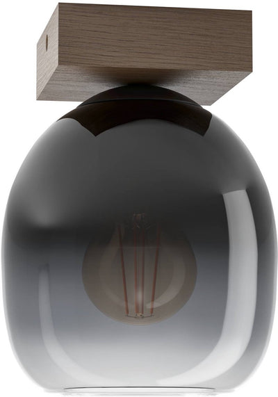 Plafonnier Eglo filago - e27 - 20 cm - marron noir - verre