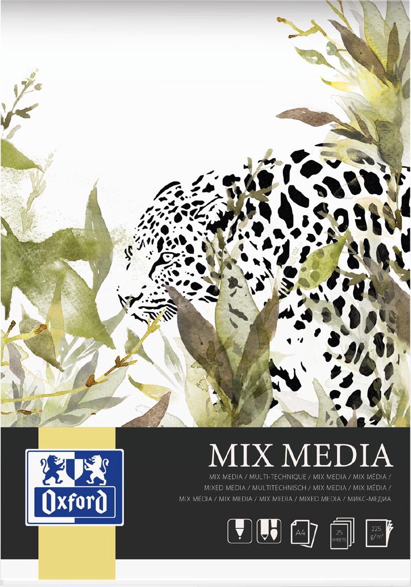 Bloc média mixte Oxford - a4 - 25 feuilles - 225g